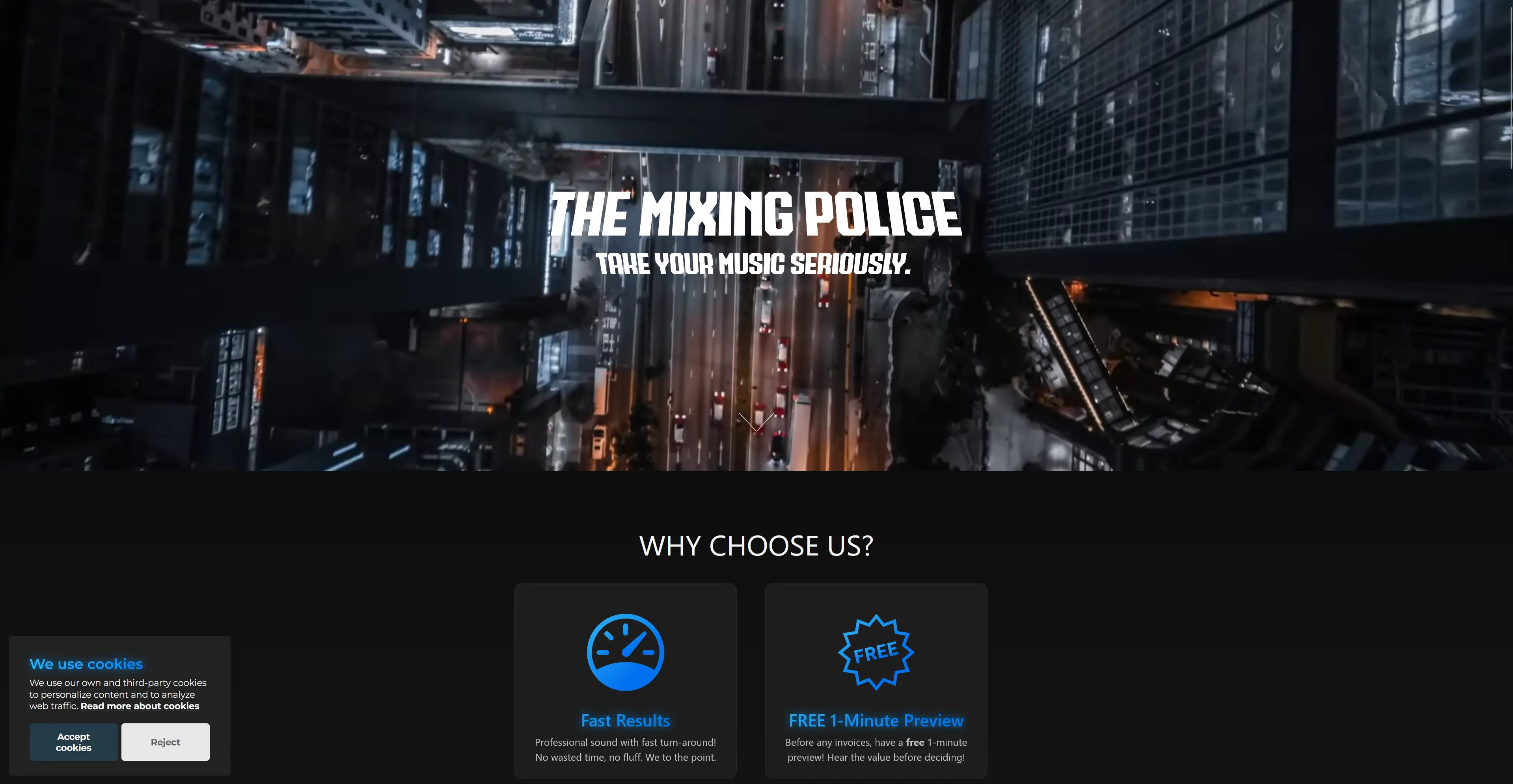 The Mixing Police website showcase